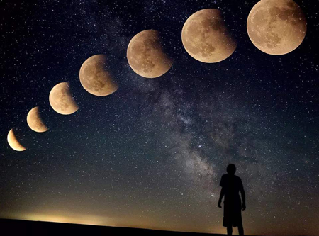 梦见梦幻迷蒙的月全食美景